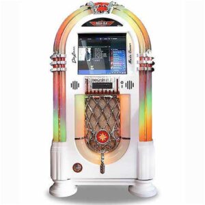 Rock-Ola Bubbler Digital Music Center Jukebox in Gloss White with Bluetooth